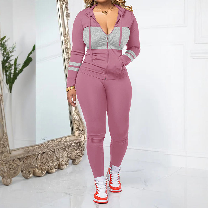 Women's 2-Piece Zip-Up Hoodie & Leggings Set