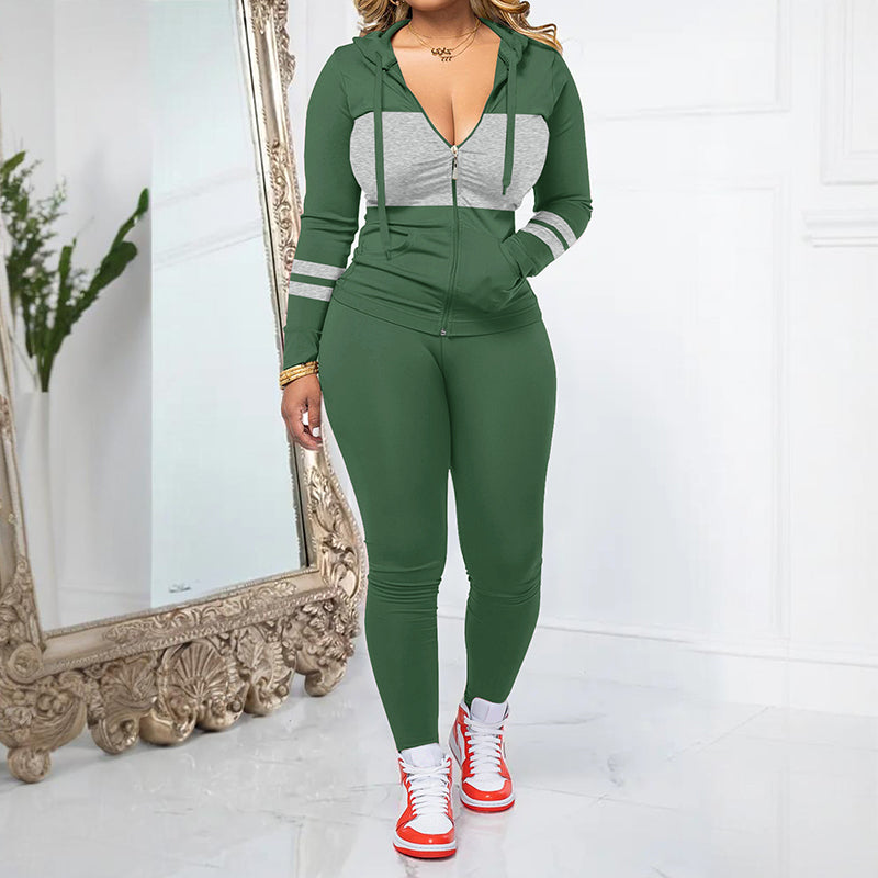 Women's 2-Piece Zip-Up Hoodie & Leggings Set