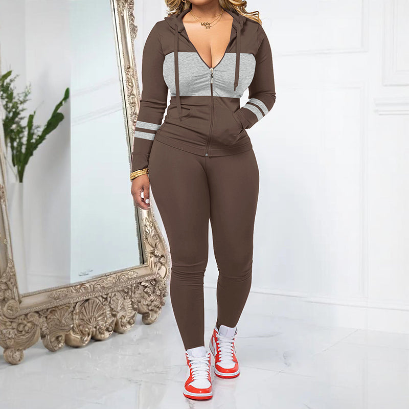 Women's 2-Piece Zip-Up Hoodie & Leggings Set