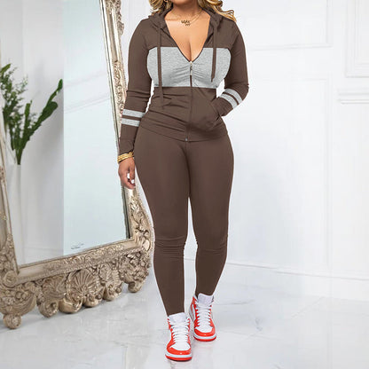 Women's 2-Piece Zip-Up Hoodie & Leggings Set