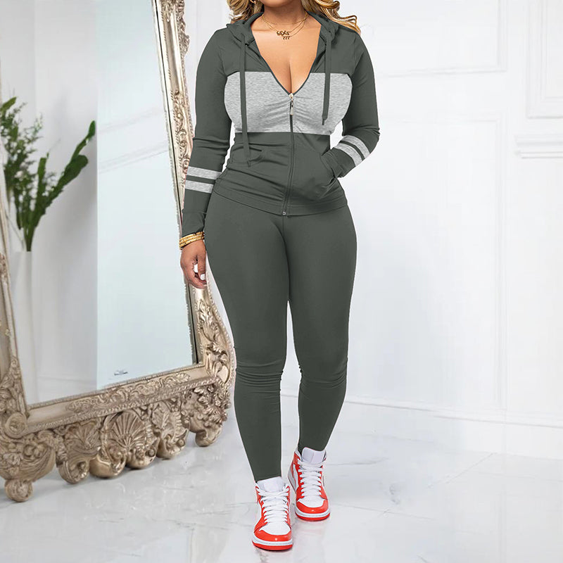 Women's 2-Piece Zip-Up Hoodie & Leggings Set