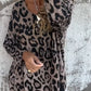 Women's Leopard Print Crew Neck Stretch Top
