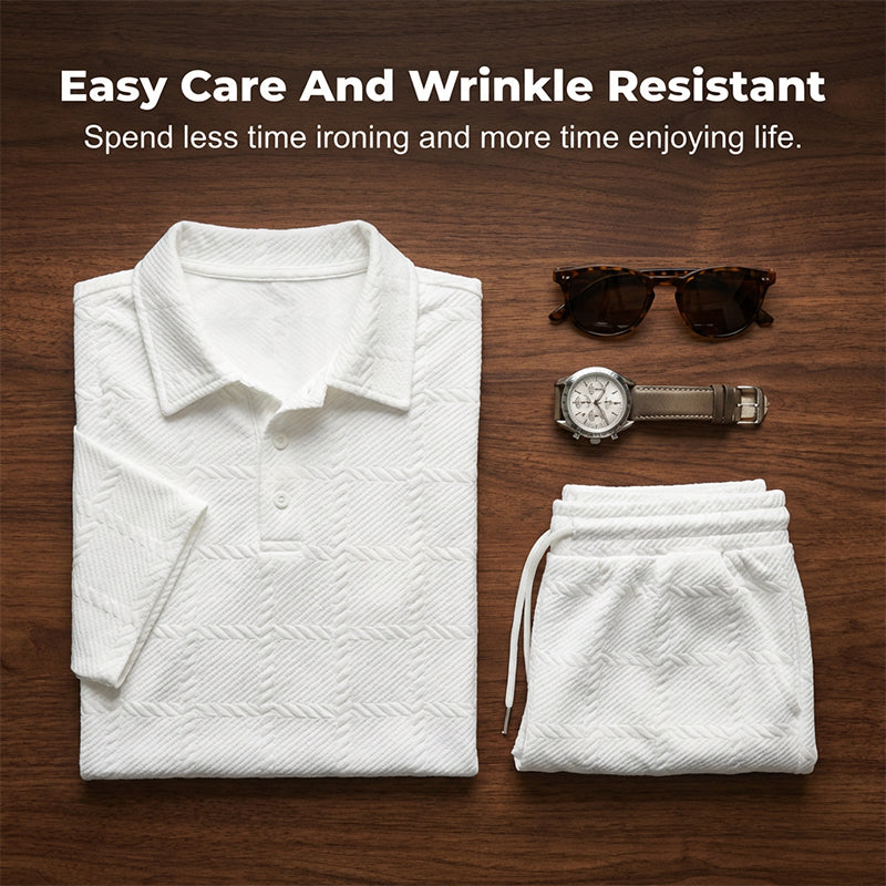 Men Solid Color Casual Short Sleeve Set