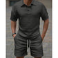 Men Solid Color Casual Short Sleeve Set