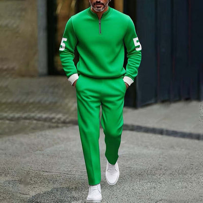 Men's Quarter Zip Pullover & Sweatpants Set