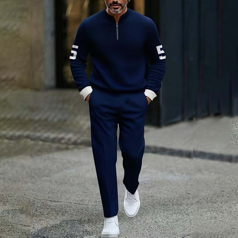 Men's Quarter Zip Pullover & Sweatpants Set