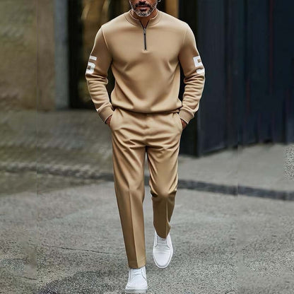 Men's Quarter Zip Pullover & Sweatpants Set