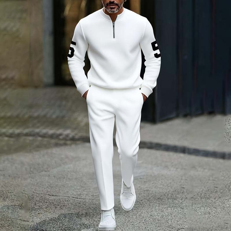 Men's Quarter Zip Pullover & Sweatpants Set