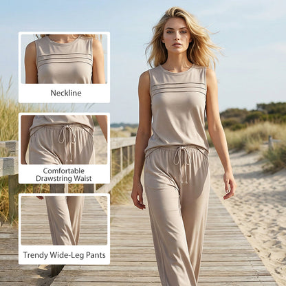 🎁HOT SALE 50% OFF💥Women's Sleeveless Top & Drawstring Pants Set