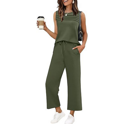 🎁HOT SALE 50% OFF💥Women's Sleeveless Top & Drawstring Pants Set
