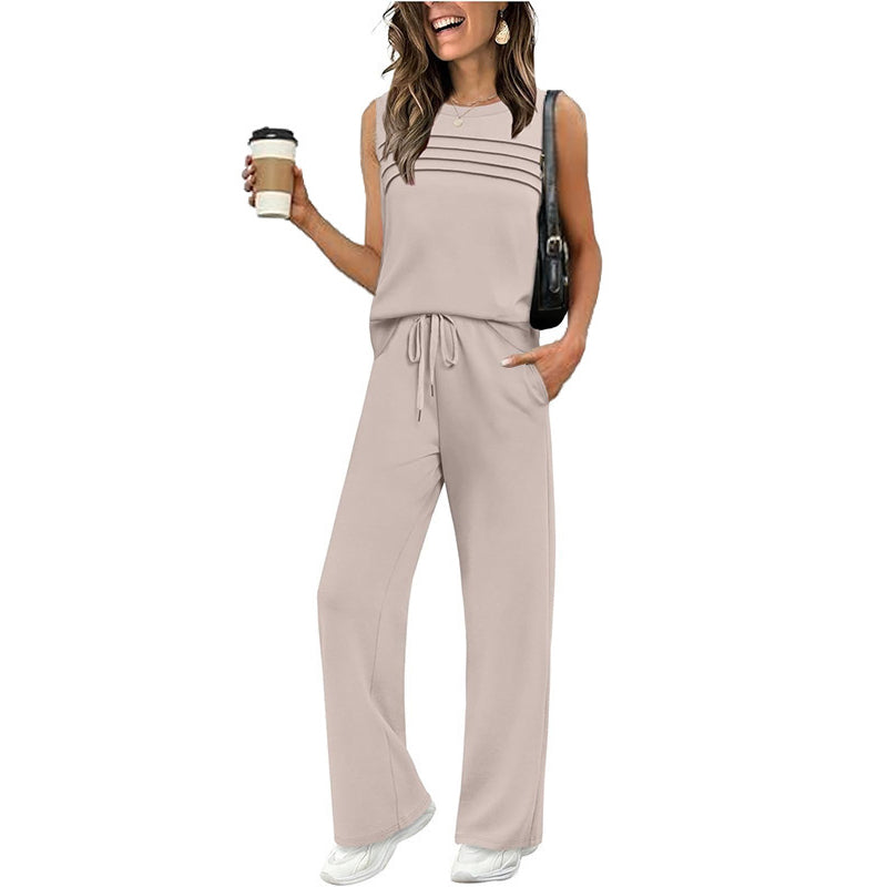 🎁HOT SALE 50% OFF💥Women's Sleeveless Top & Drawstring Pants Set