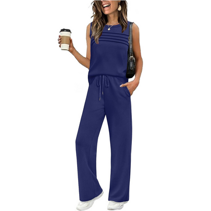 🎁HOT SALE 50% OFF💥Women's Sleeveless Top & Drawstring Pants Set