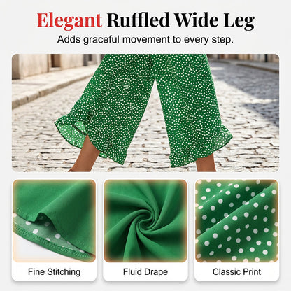🎁New arrival 50% OFF💥Women’s Polka Dot Flowy High-Waisted Wide-Leg Trousers – Slimming, Comfy & Chic!🌟