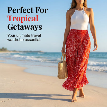 🎁New arrival 50% OFF💥Women’s Polka Dot Flowy High-Waisted Wide-Leg Trousers – Slimming, Comfy & Chic!🌟