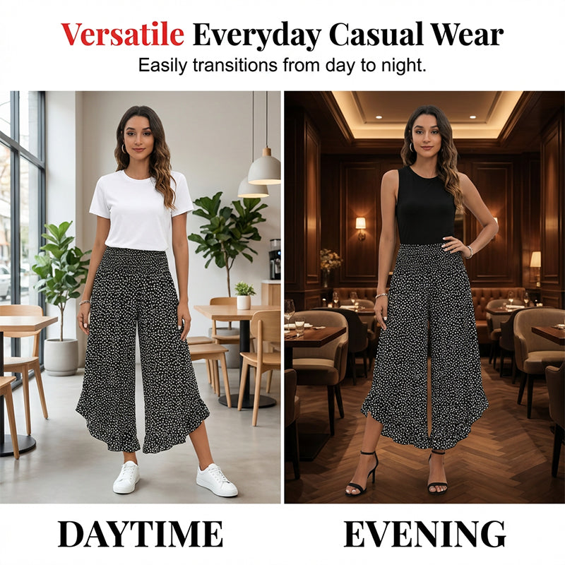 🎁New arrival 50% OFF💥Women’s Polka Dot Flowy High-Waisted Wide-Leg Trousers – Slimming, Comfy & Chic!🌟