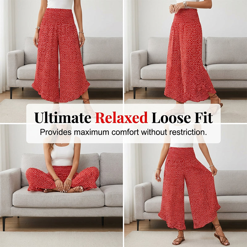 🎁New arrival 50% OFF💥Women’s Polka Dot Flowy High-Waisted Wide-Leg Trousers – Slimming, Comfy & Chic!🌟