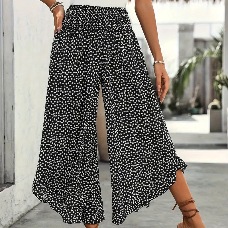🎁New arrival 50% OFF💥Women’s Polka Dot Flowy High-Waisted Wide-Leg Trousers – Slimming, Comfy & Chic!🌟
