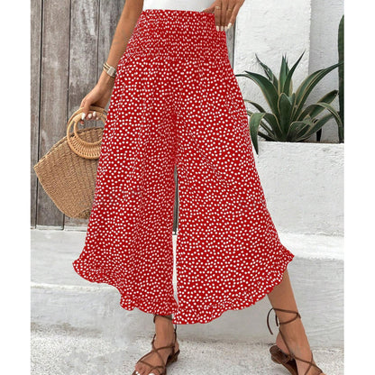 🎁New arrival 50% OFF💥Women’s Polka Dot Flowy High-Waisted Wide-Leg Trousers – Slimming, Comfy & Chic!🌟