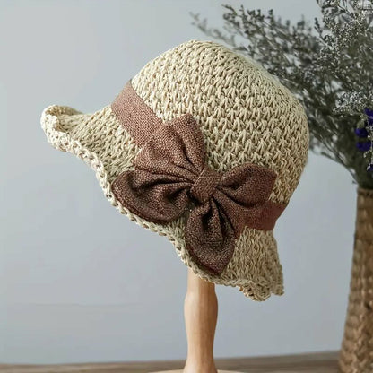 🔥 Hot sale 50% OFF🔥Elegant Woven Straw Sun Hat with Bow