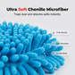 Chenille Spin Mop Head Replacement Unique Design Heads Turn Mop into Long-Handle Duster Dry Cleaning Trap Bucket & Handle