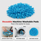 Chenille Spin Mop Head Replacement Unique Design Heads Turn Mop into Long-Handle Duster Dry Cleaning Trap Bucket & Handle