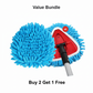 Chenille Spin Mop Head Replacement Unique Design Heads Turn Mop into Long-Handle Duster Dry Cleaning Trap Bucket & Handle