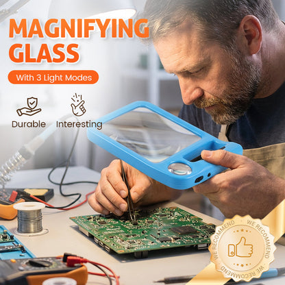 Rechargeable LED Magnifying Glass with 3 Light Modes