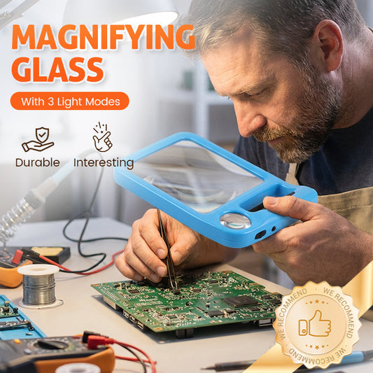 Rechargeable LED Magnifying Glass with 3 Light Modes