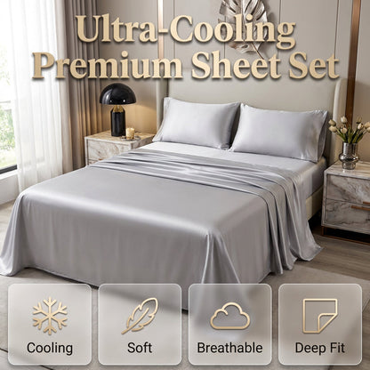 📢📢50% OFF !!⏰Premium Cooling Fitted Sheet Set