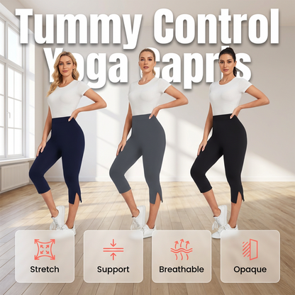 Stretchy Tummy Control Yoga Capris for Women