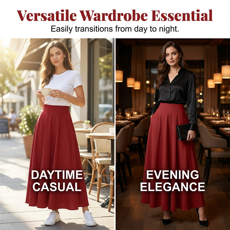 Figure-Flattering A-Line Maxi Skirt