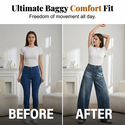 Women's Casual High Waist Barrel Jeans