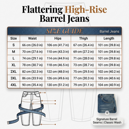 Women's Casual High Waist Barrel Jeans