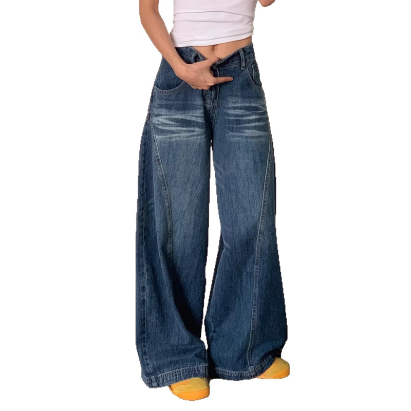 Women's Casual High Waist Barrel Jeans