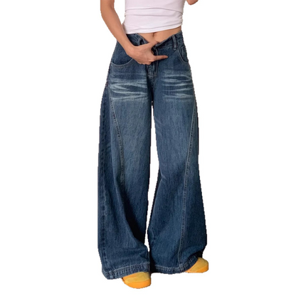 Women's Casual High Waist Barrel Jeans
