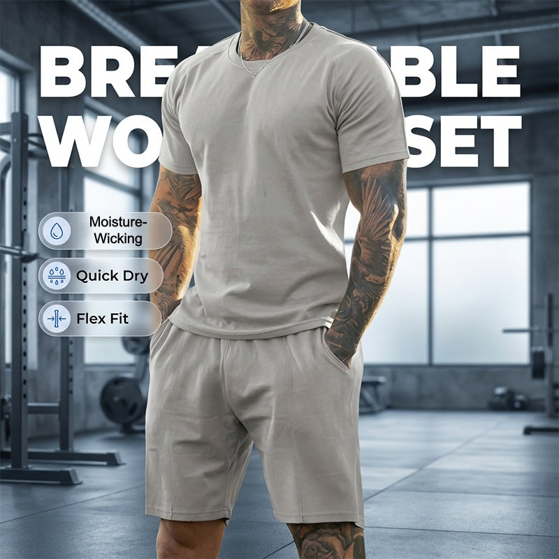 Men's Athletic T-Shirt & Shorts 2-Piece Set 💪 The Ultimate Men's Fitness Set🏋️‍♂️