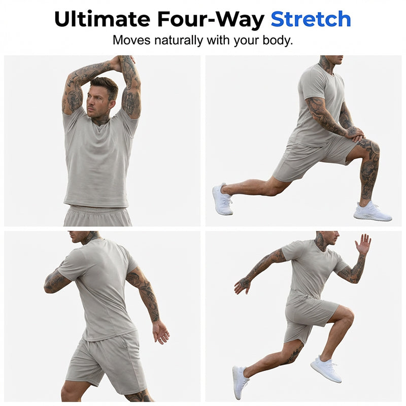 Men's Athletic T-Shirt & Shorts 2-Piece Set 💪 The Ultimate Men's Fitness Set🏋️‍♂️