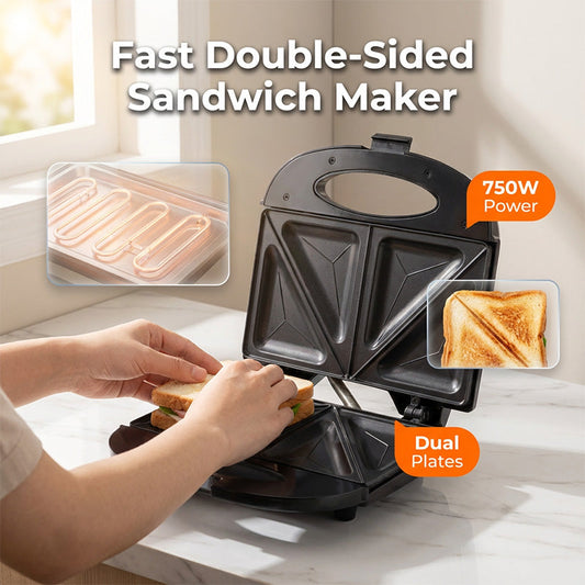 Electric Sandwich Maker with Non-Stick Plates