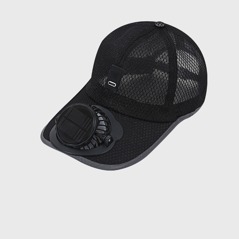🔥Hot Sale🔥Breathable Baseball Cap with Solar FanAdults Mesh Baseball Cap Fishing Beach Hats with Solar Fan, Summer UV Protection Sun Hat, Solar Powered/USB Charging Sunhat