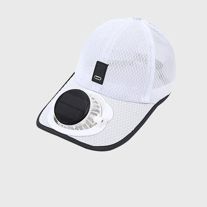 🔥Hot Sale🔥Breathable Baseball Cap with Solar FanAdults Mesh Baseball Cap Fishing Beach Hats with Solar Fan, Summer UV Protection Sun Hat, Solar Powered/USB Charging Sunhat