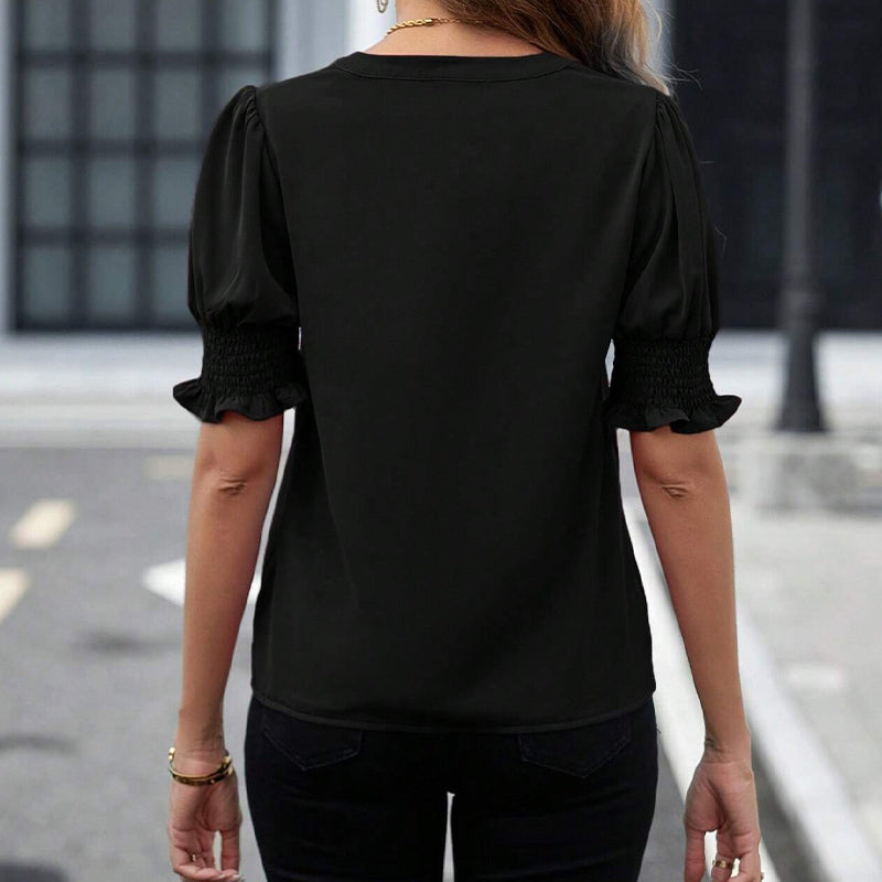 ✨💥Women's Elegant V-Neck Puff Sleeve Blouse