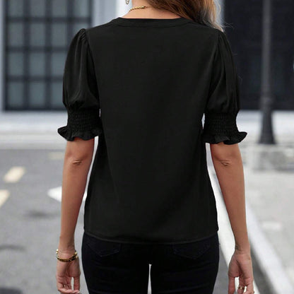 ✨💥Women's Elegant V-Neck Puff Sleeve Blouse