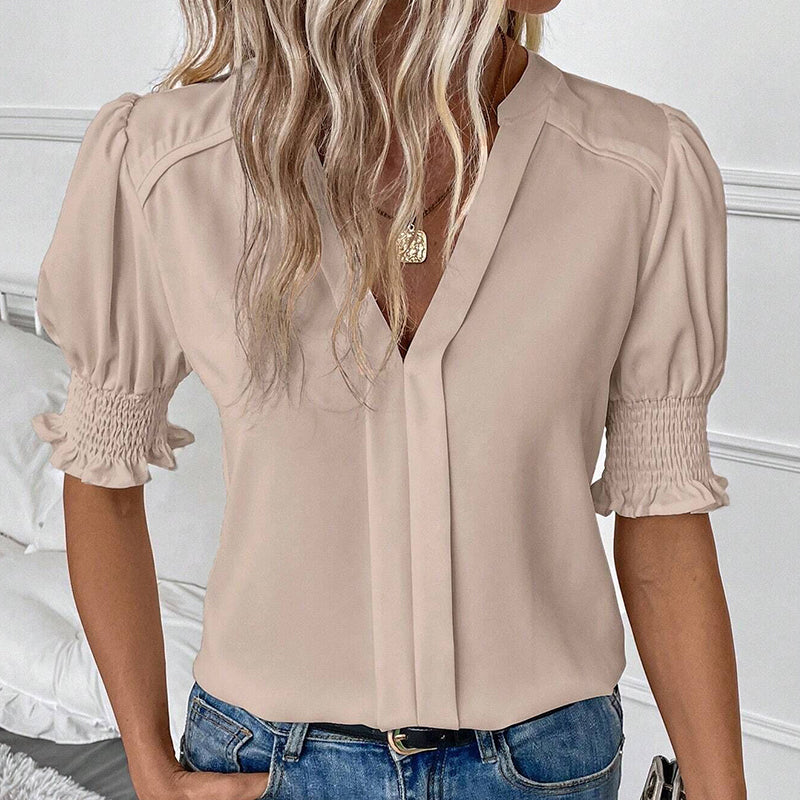 ✨💥Women's Elegant V-Neck Puff Sleeve Blouse