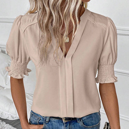 ✨💥Women's Elegant V-Neck Puff Sleeve Blouse