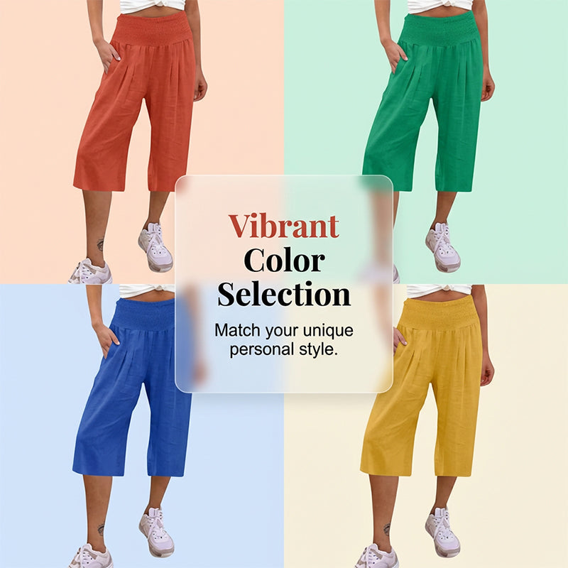👖 Women’s Lightweight Elastic Waist Crop Pants (S-3XL) – Comfortable, Flowy & Perfect for Casual Summer Outfits ✨🌿