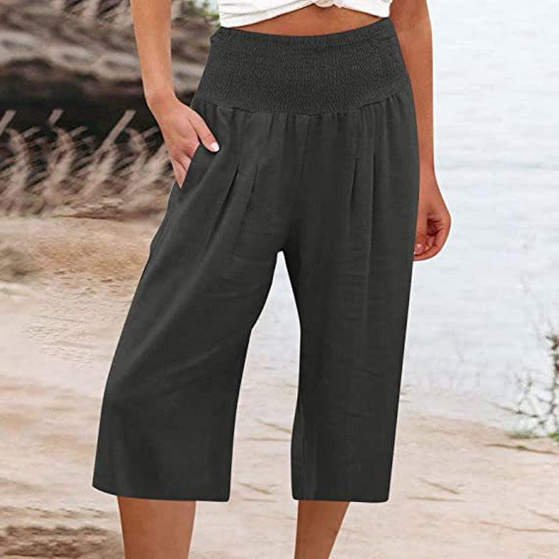 👖 Women’s Lightweight Elastic Waist Crop Pants (S-3XL) – Comfortable, Flowy & Perfect for Casual Summer Outfits ✨🌿