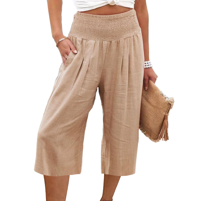 👖 Women’s Lightweight Elastic Waist Crop Pants (S-3XL) – Comfortable, Flowy & Perfect for Casual Summer Outfits ✨🌿