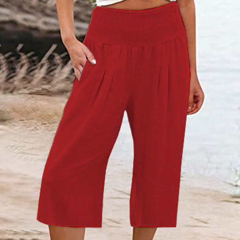 👖 Women’s Lightweight Elastic Waist Crop Pants (S-3XL) – Comfortable, Flowy & Perfect for Casual Summer Outfits ✨🌿