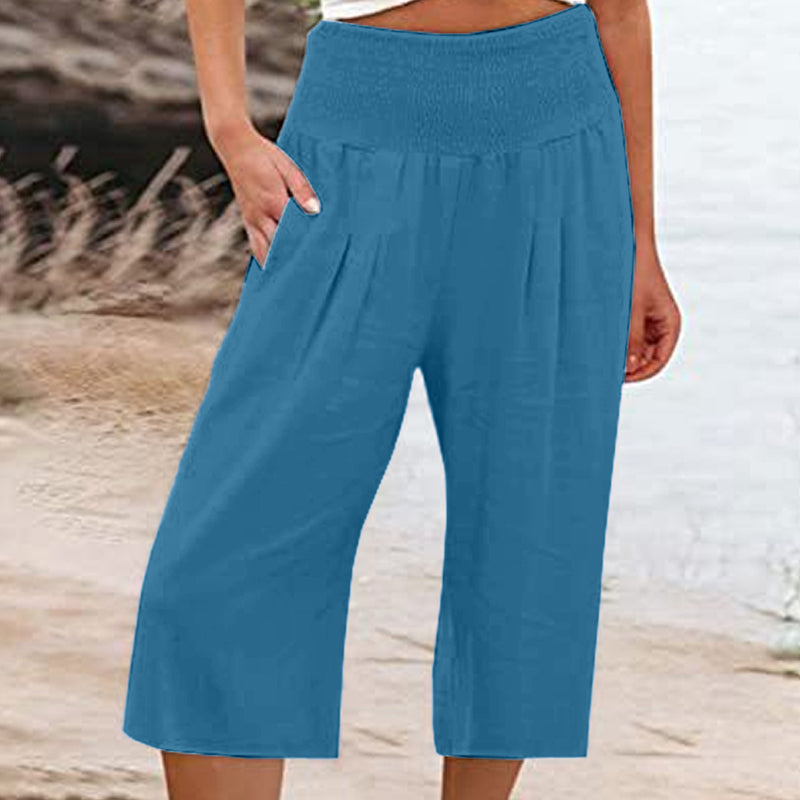 👖 Women’s Lightweight Elastic Waist Crop Pants (S-3XL) – Comfortable, Flowy & Perfect for Casual Summer Outfits ✨🌿