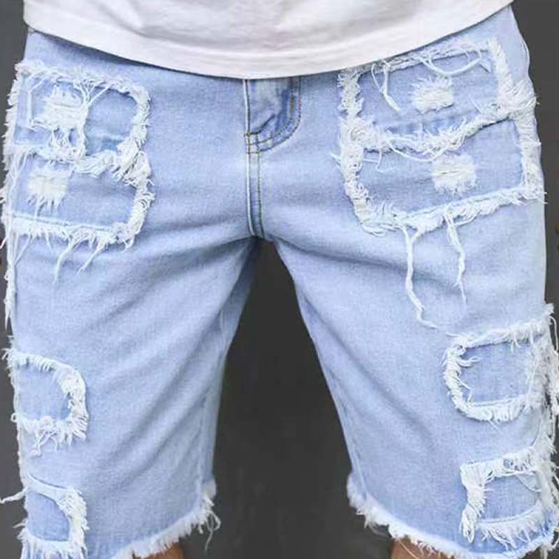 🔥Men's Ripped Denim Shorts with Frayed Details